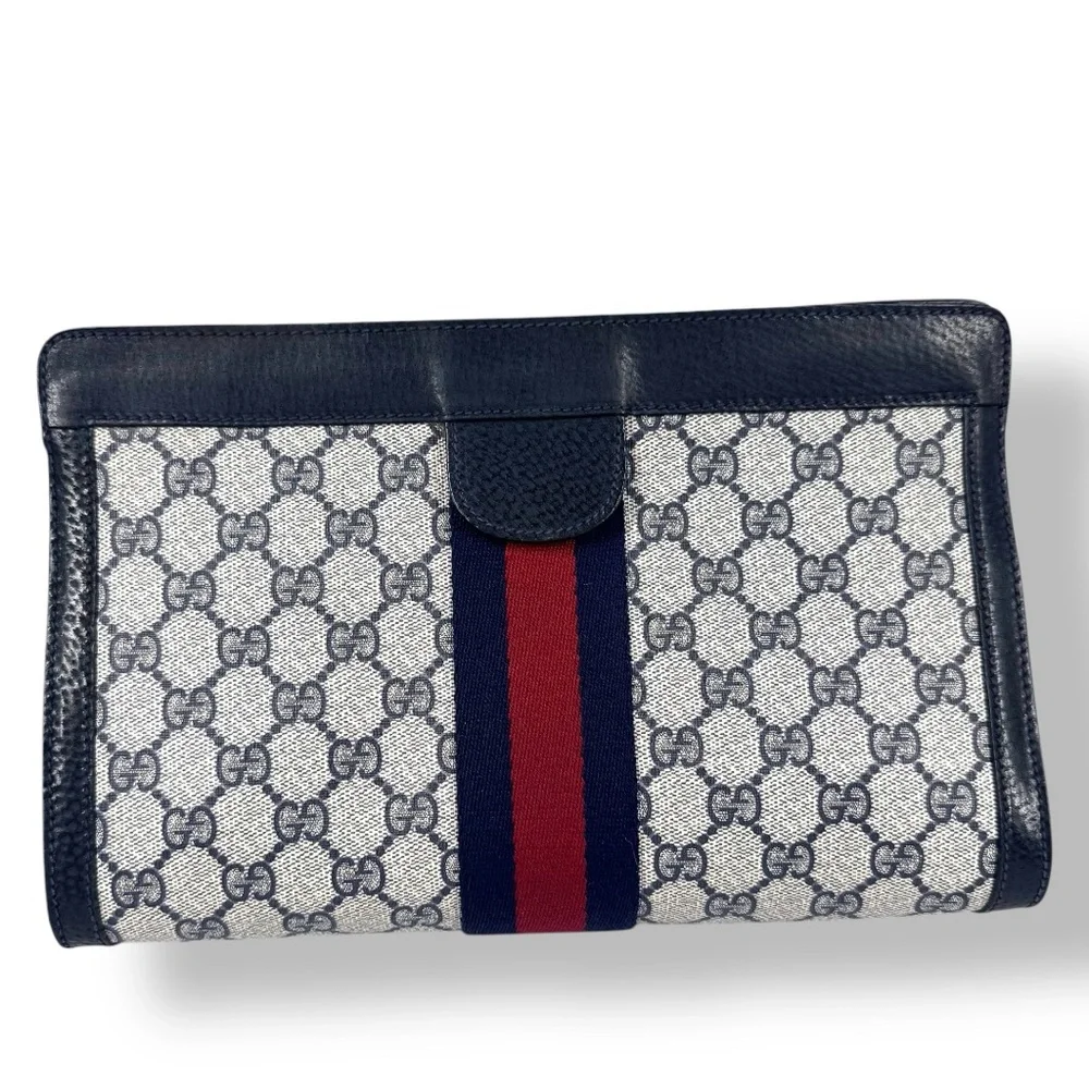 Navy Blue Gucci Ophidia Clutch - Picture 4 of 17